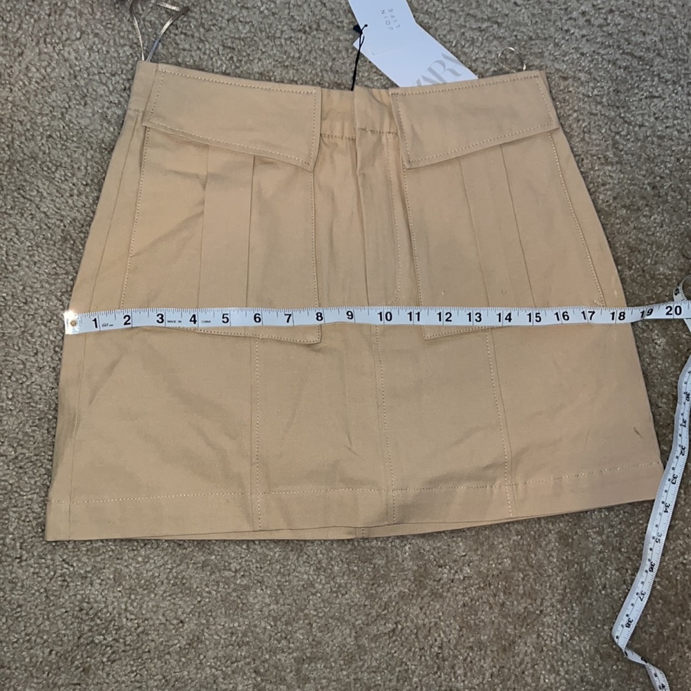 ❌SOLD❌ ZARA RUSTIC MINI SKIRT LIGHT CAMEL SMALL - Picture 7 of 7